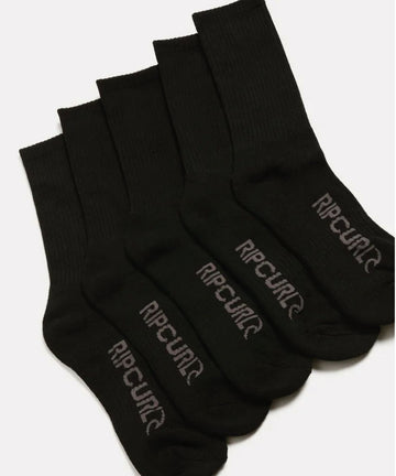 Rip Curl School Crew Sock - 5Pk - Black
